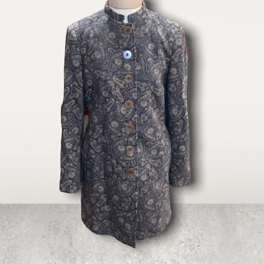 Apria Cashmere Angora Blend Paisley Coat Small